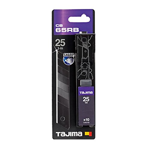 Tajima Dora Cutterklinge Razar BLACK 25mm, 10 Stück verpackt in Klingenspender, CB65RB, 1 Stück, TAJ-CB65RB