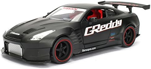 2009 Nissan GT-R (R35) Ben Sopra Primer Black JDM Tuners 1/24 Diecast model by Jada 98646 (OPENING FEATURES)