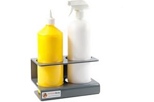 AMBERQUIP Storage Holder Suitable for 750ml Spray Trigger Bottles with a diameter of 87mm. Ideal Valeting/Detailing. Wall Mountable. Attach to Van Racking (2 Bottle Holder)