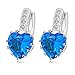 Produktbild Herzförmige Diamant-Ohrstecker Zirkonia blau