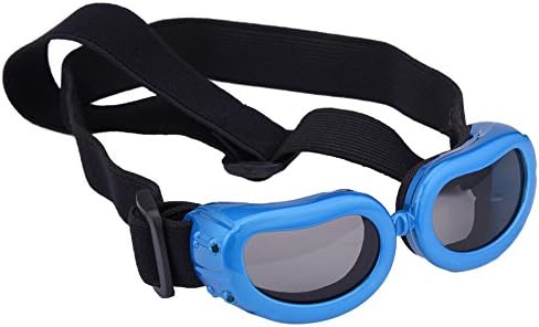 Outdoor Dog Sunglasses Anti-UV Eye Protection Goggles Waterproof Windproof Anti-Fog for Small Pet Puppy Dog Cat (Blue)