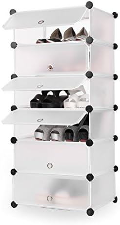 Teamyy 6 Tiers Shoe Cabinet Organizer Storage Rack Shelf Stand Home Furniture White