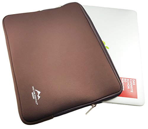 Notebook Tasche Schutz-Hülle Case aus Neopren mit Reißverschluss 13,3 Zoll - Perfekter Reisebegleiter - Farbe braun Kompatibel z.B. mit MacBook Air Pro Microsoft Surface // MIND-CARE-ESSENTIALS