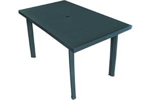 vidaXL Gartentisch mit Schirmloch Witterungsbeständig Esstisch Campingtisch Tisch Terrassentisch Gartenmöbel Grün 126x76x72cm Kunststoff