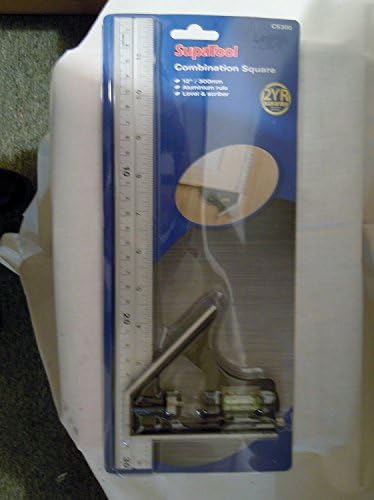 SupaTool Carpenters Combination Square 12"/300mm Stainless Steel Woodworking