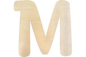 LONGAN CRAFT Large Wooden Letters 12 Inch, Unfinished 30cm Wooden Letter M for Crafts Children's Names Capital Alphabet 5mm Thick Wood Letters for Nursery Decor Wall Art Hanging Home Painting