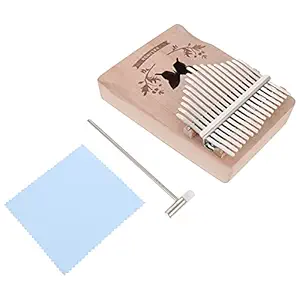 HEALLILY Thumb Pianos Set with Tune Hammer 17 Key Portable Mini Kalimba Finger Piano Professional Musical Instruments for Kids Adult Beginners 1 Set