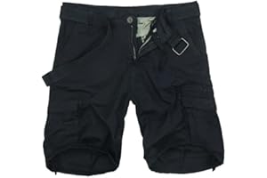 Procity Vintage Herren Cargo Shorts Bermuda Kurze Hosen Herren inkl. Gürtel