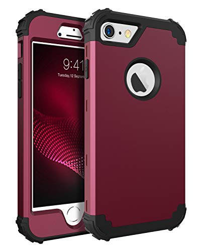 BENTOBEN Funda iPhone 6 Silicona, Funda iPhone 6s, 3 en 1 Carcasa Combinada PC Híbrido y Silicona TPU Suave Fuerte Resistente PC Bumper a Prueba de Golpes Protectora Fundas para iPhone 6/6s (4.7'')