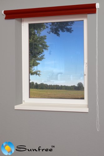 Klemmfix Rollo ohne Bohren Verdunklungsrollo – hier in 102×240 Farbe: rot – von Sunfree / Klemmträger Rollo / Rollo verdunkelnd / Verdunkelung Rollo mit Klemmträgern - 3