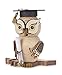 Produktbild DREGENO Seiffen eG Räucherfigur Eule Bachelor, Holz, Natur, 16 x 13 x 17 cm,