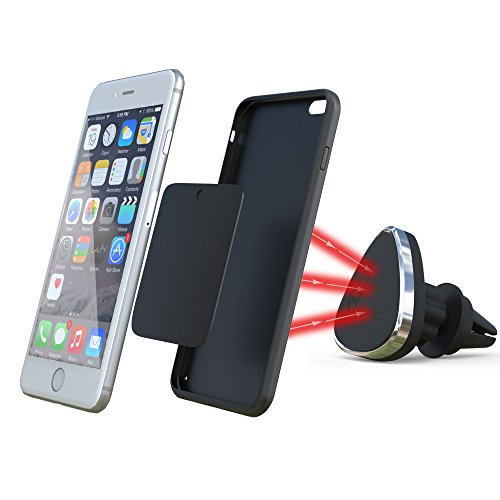 supporto da auto magnetico -VeoPulse nero - Porta cellulare - (iphone 6 6plus 5 5S 4 4S...,samsung galaxy S4 S5 S6 Note 3 4 ,htc,nokia,nexus,LG...)