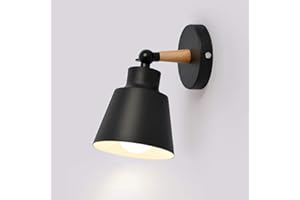 Mengjay Luminaires Moderne E27 Edison Applique Murale Industrielle en Métal Loft Lampe pour Café Bar Couloir Salle à Manger Salon Chambre (Noir) (Noir)