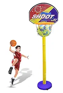 Prime Adjustable Height Basketball Set with Stand Indoor Outdoor Sport Toys/ Games for Boys and Girls for Gifting Pack of 1
