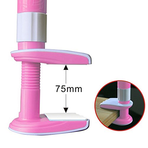 Delmkin Tablet Halterung verstellbar Desktop-Ständer Universal Handy / iPad Schwanenhals Halter 360 ° Drehen Tablet Ständer (Rosa) - 3