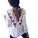 Produktbild ABsoar Blusen Damen Spitze Oberseite Rückenfrei Langarm T-Shirt Beiläufig Hemd Langarmshirt Blusen Herbst Shirts Tops