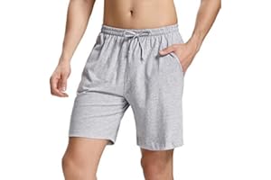 Irdcomps Pantaloncini Pigiama da Uomo Cotone Pantaloni Corti Pigiama da Uomo Pantaloni Bermuda Casual Pantalone Corto Estivo in Tinta Unita con Coulisse e Tasche Comodo e Traspirante