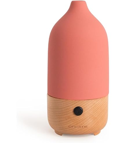 CREATE /AROMA Ceramic-/aroma-diffuser en mini-luchtbevochtiger met verlichting, crèmewit, 100 ml reservoir, voor ruimtes tot 20-35 m², 7