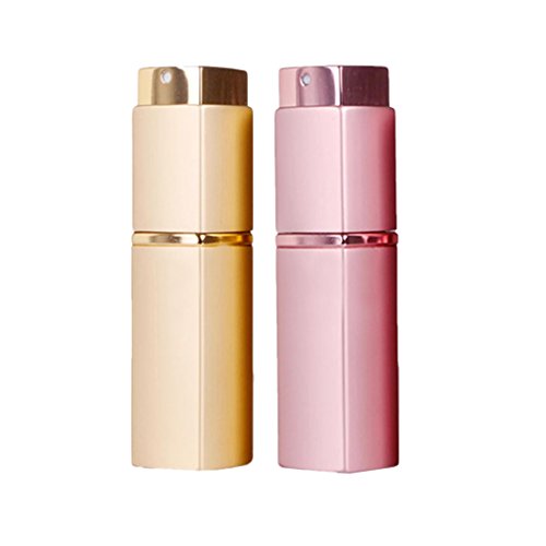Book's Cover of 20ml Bouteille de Parfum Toilette Voyage Avion Cabine  Vide Flacon Vaporisateur de Poche Spray  2PCS Dore Rose