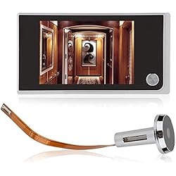 Tangxi Judas Numérique, Judas Camera,Judas de Porte Écran LCD 3.5 Pouces+Vue d'angle à 120 °+24 Heures de Surveillance,Caméra Oeil de Chat pour Sécurité à Domicile