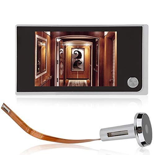 Tangxi Judas Numérique, Judas Camera,Judas de Porte Écran LCD 3.5 Pouces+Vue d'angle à 120 °+24 Heures de Surveillance,Caméra Oeil de Chat pour Sécurité à Domicile
