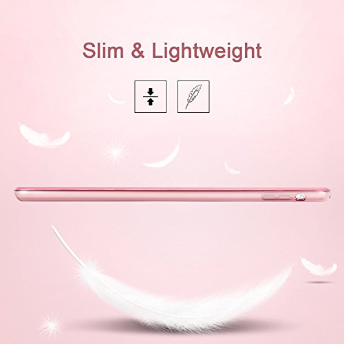 iPad Air Hülle, ESR® Yippee Series Auto aufwachen / Schlaf Funktion Wickelfalz Ledertasche mit Lichtdurchlässig Rückseite Abdeckung Leichtgewicht Schutzhülle für iPad Air / iPad 5 (Süß Rosa) - 9