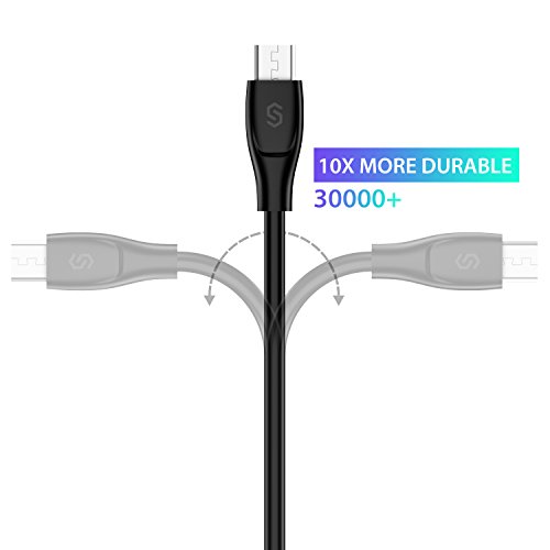 Micro USB Kabel Syncwire UNBREAKcable – Lebenslange Garantieserie – [High Speed Sync und Ladekabel] 2.4A Ladekabel Samsung für Android Smartphones, Samsung, HTC, Sony, Nexus und mehr – 1m/3,3ft Schwarz - 4