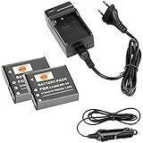 DSTE®（2 Pack）Ersatz Batterie und DC73E Reise Ladegerät Kompatibel für Casio NP-40 Exilim EX-FC150 EX-FC150BK EX-FC150RD EX-FC