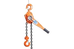 tonchean Chian Hoist 3/4 Ton 6m/20ft, Manual Lever Chain Hoist 1653lbs, Block and Tackle Pulley System, Hand Chain Hoists Come Along Winch Chain Manual Ratchet Hoist for Warehouse Garage Dock