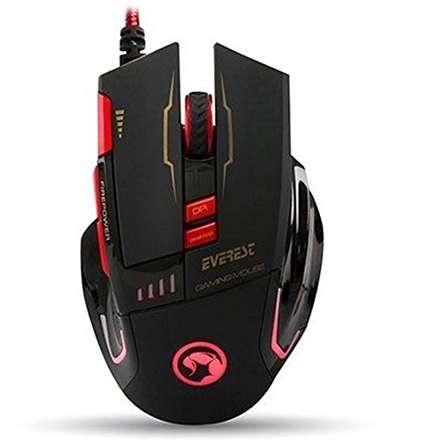 Everest SGM-X10 Optische Gaming-Maus mit Mauspad USB 3200 DPI 6-Tasten Schwarz