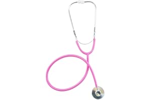 WeddHuis Stetoscopio Giocattolo per Bambini Funzionante in Metallo Analogico (Rosa)