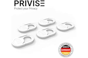 ‎PRIVISE Privoo privise. IO Webcam Cover Made in Germany Webcam Cover Set of 5 for laptop Macbook iMac and Handy Ultra Thin Sticker with Strong Hold Effective Protection for your Camera From Hackers, White