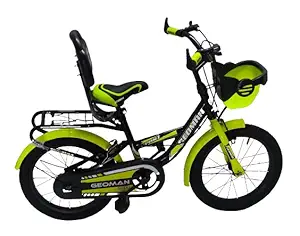 Geoman Kids 16T Bike Ranger Sports Bicycle Carrier Basket Cycle, Girls Boys, Age 4-6Years, Black Green
