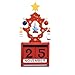 Produktbild BESTOYARD Weihnachten Holz Kalender Perpetual Desktop Kalender für Weihnachten Home Office Dekoration (rot)
