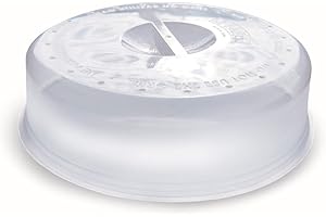 BRICORECHE Tapa para microondas y horno con salida vapor libre de BPA, tapa microondas dos medidas a elegir 24 o 27cm de diámetro, tapa microondas libre BPA, utensilio cocina tapar comida muy resistente (24cm)