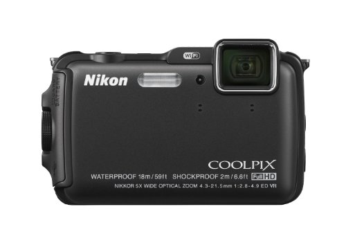 Nikon COOLPIX AW120 Digital Camera - Black + Case + 8GB Card + Multi Card Reader + Screen Protector and Tripod (16.0 MP, 5x Optical Zoom) 3.0 inch OLED with Wi-Fi and GPS