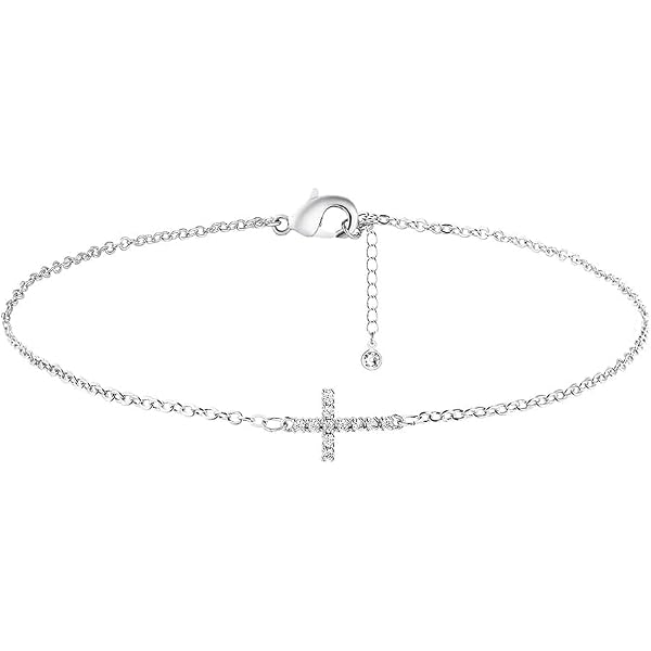 Bracciale donna croce in oro bianco 18kt e zirconi 14.752916