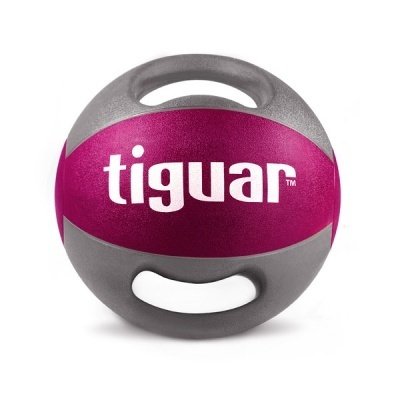 tiguar Medizinball mit Griffen 5 kg, 6 kg, 7 kg, 8 kg, 9 kg, 10 kg, einzeln oder als Medizinball Set, Fitball, Fit Ball, Gymnastikball, Gewichtsball aus Kunststoff