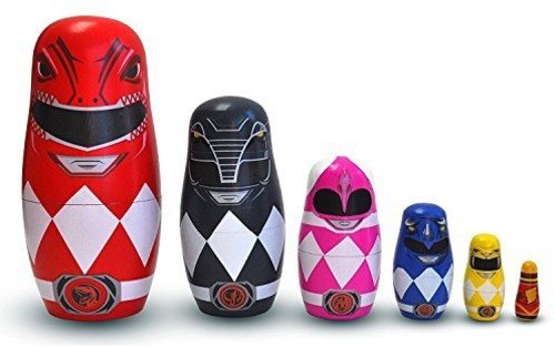 Preisvergleich Produktbild Power Rangers 6-Piece Wood Nesting Doll Set