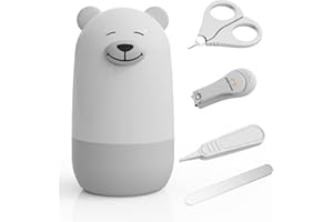 PAPABEAR Baby-Nagelknipser-Set mit niedlichem Etui, Fingernagel- und Zehennagelfeilenset für die Maniküre und Pediküre von Neugeborenen, Geschenk für die neue Mutter