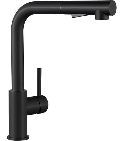 TIMACO Zwarte led-waterkraan voor de keuken, keukenkraan met slotdouche, uittrekbaar, 360
