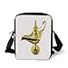 Produktbild Arabian,Aladdin`s Magic Genie Lamp Wish Mystery Magic Wonder Adventure Story Inspired Art,Gold White Print Kids Crossbody Messenger Bag Purse