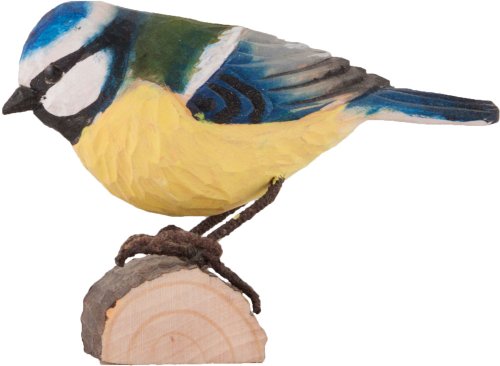 Wildlife Garden Dekovogel Holzvogel - Blaumeise - Handgeschnitzt