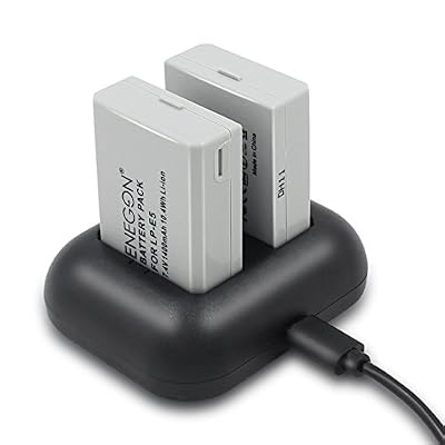 ENEGON Batterie de remplacement (2 paquets) et chargeur double rapide pour Canon LP-E5 et Canon EOS Rebel XS, Rebel T1i, Rebel XSi, 1000D, 500D, 450D, Kiss X3, Kiss X2, Kiss F