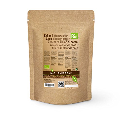 NATURACEREAL - Azúcar De Coco Orgánico 1kg | Rico en potasio, magnesio, zinc y hierro | Fuente natural de vitaminas |