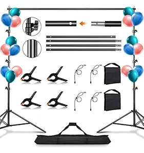 Beloman Photography Backdrop Stand 10Ft Adjustable Photo Video Background Stand Multi-Scene Use Backdrop Support System Kit with a Portable Carrying Bag