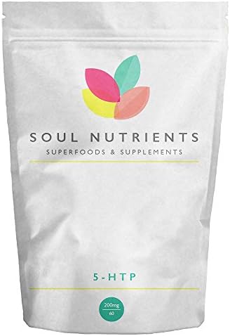 5-HTP 200mg 60 Capsules by Soul Nutrients up to 2 months supply, High strength 5HTP UK Manufactured to GMP code of practice and ISO 9001 quality assurance certification