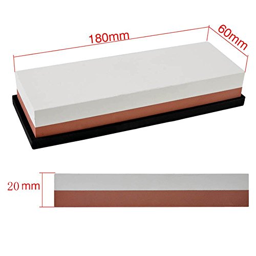 Proster Schleifstein Grit doppelseitiger Messerschärfer Wetzstein Wasserstein Körnung 1000/8000 mit rutschfestem Halter aus Silikon - 4