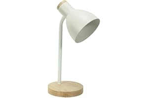 ValueLights | White Metal Dome Shade Wooden Base Adjustable Task Reading Light Desk Lamp | Table Lamps, Home Décor & Improvement Essential