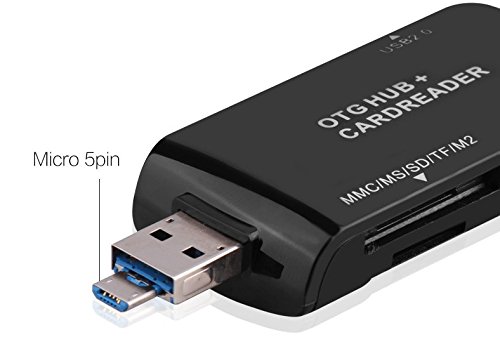 EX1 Kartenleser OTG HUB TF SD Karte USB MMC MS M2 für Apple iPhone / iPad, Android Smartphone und Tablette, und PC Computer Laptop - 2